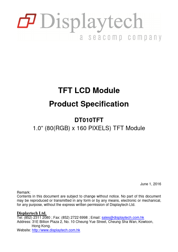 <?=DT010TFT?> डेटा पत्रक पीडीएफ