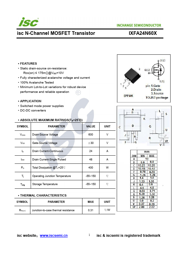 IXFA24N60X