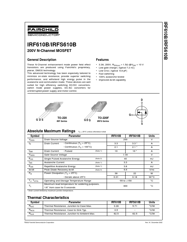 IRF610B Fairchild Semiconductor