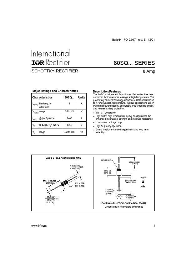 80SQ040 International Rectifier