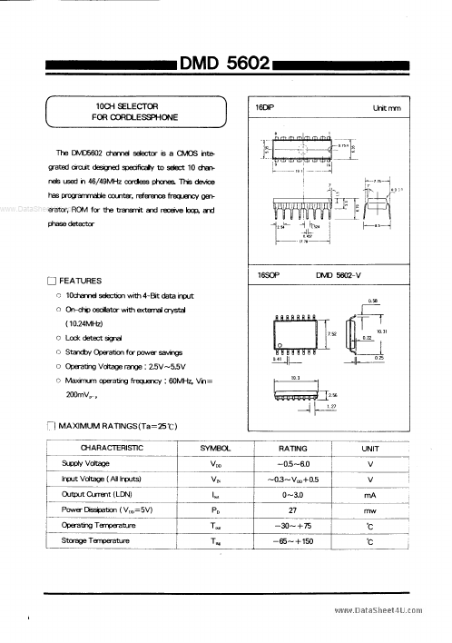 <?=DMD5602?> डेटा पत्रक पीडीएफ