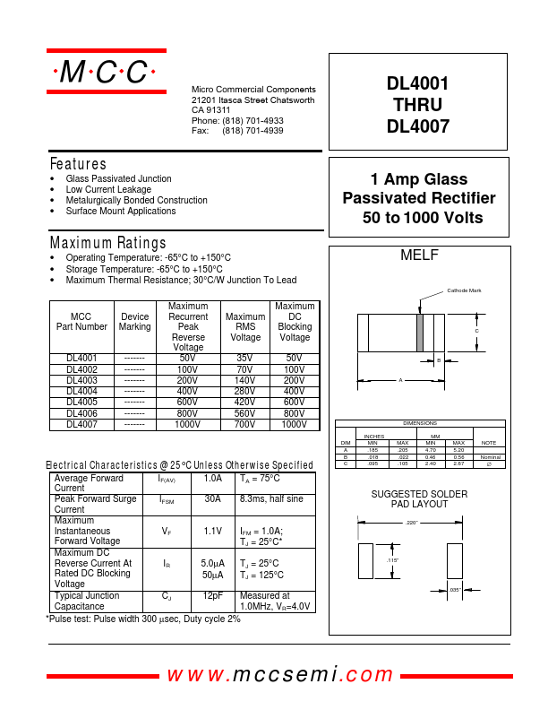 DL4006 Micro Commercial Components