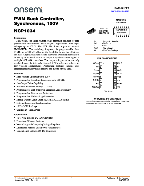 NCP1034 ON Semiconductor