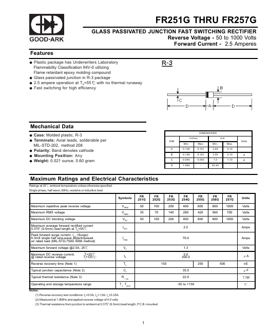 FR251G GOOD-ARK Electronics