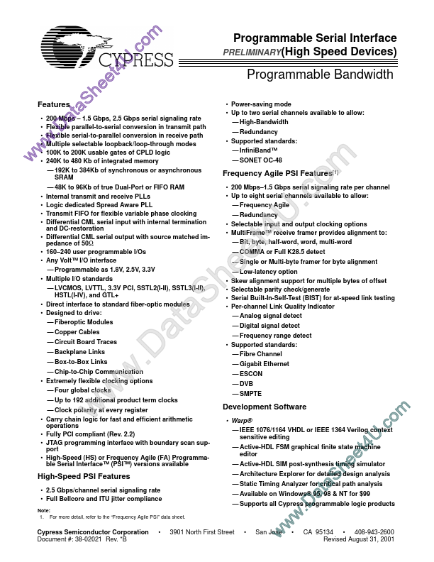 CYP25G01K100 Cypress Semiconductor