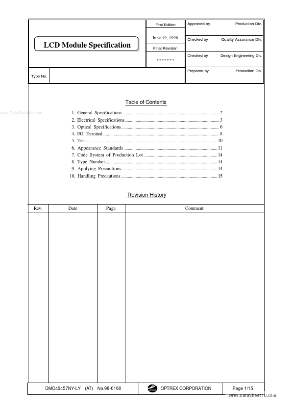 DMC40457NY-LY Optrex