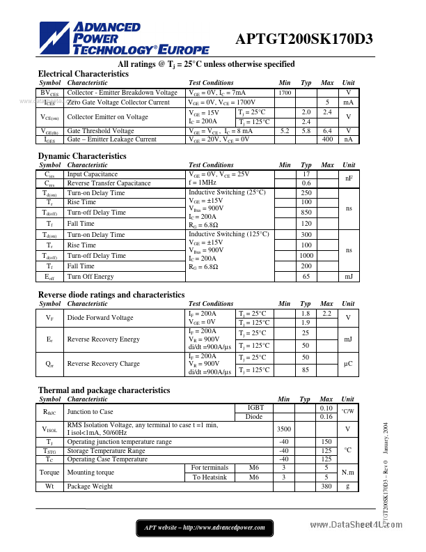 APTGT200SK170D3