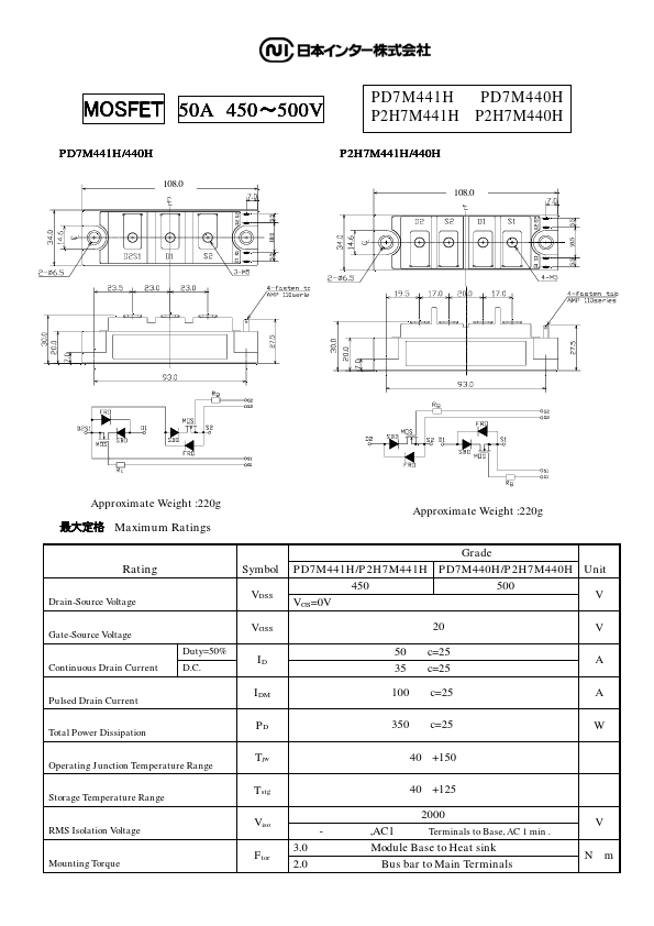 P2H7M441H Nihon Inter Electronics