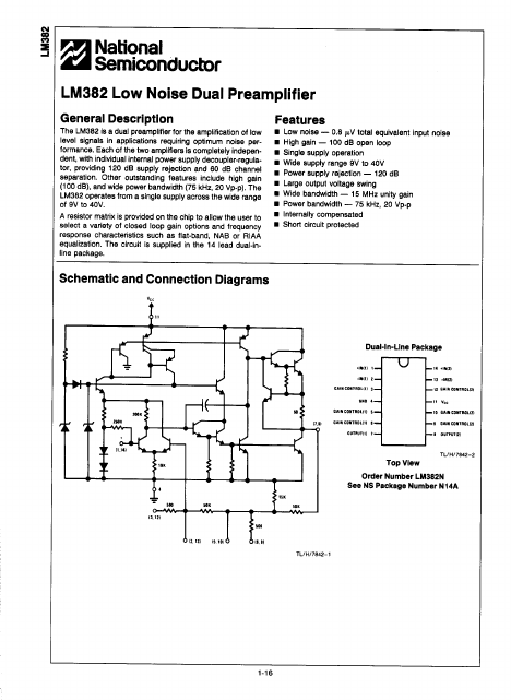 LM382 National Semiconductor