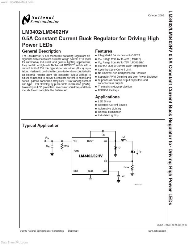 LM3402 National Semiconductor