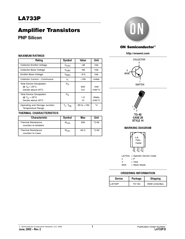 LA733P ON Semiconductor