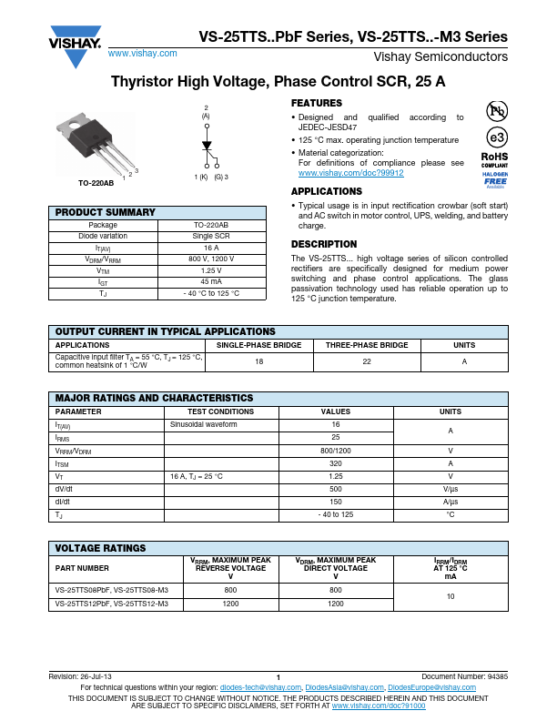 VS-25TTS08PbF