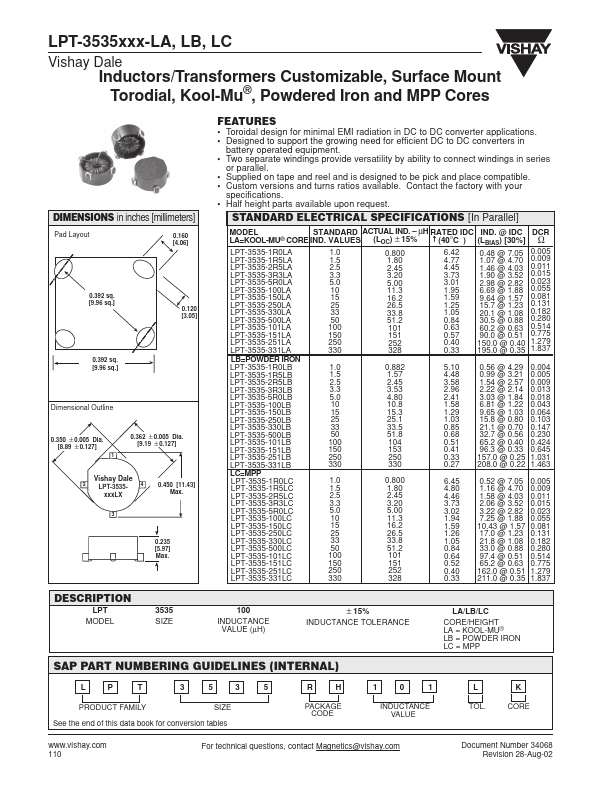 <?=LPT-3535-101LB?> डेटा पत्रक पीडीएफ