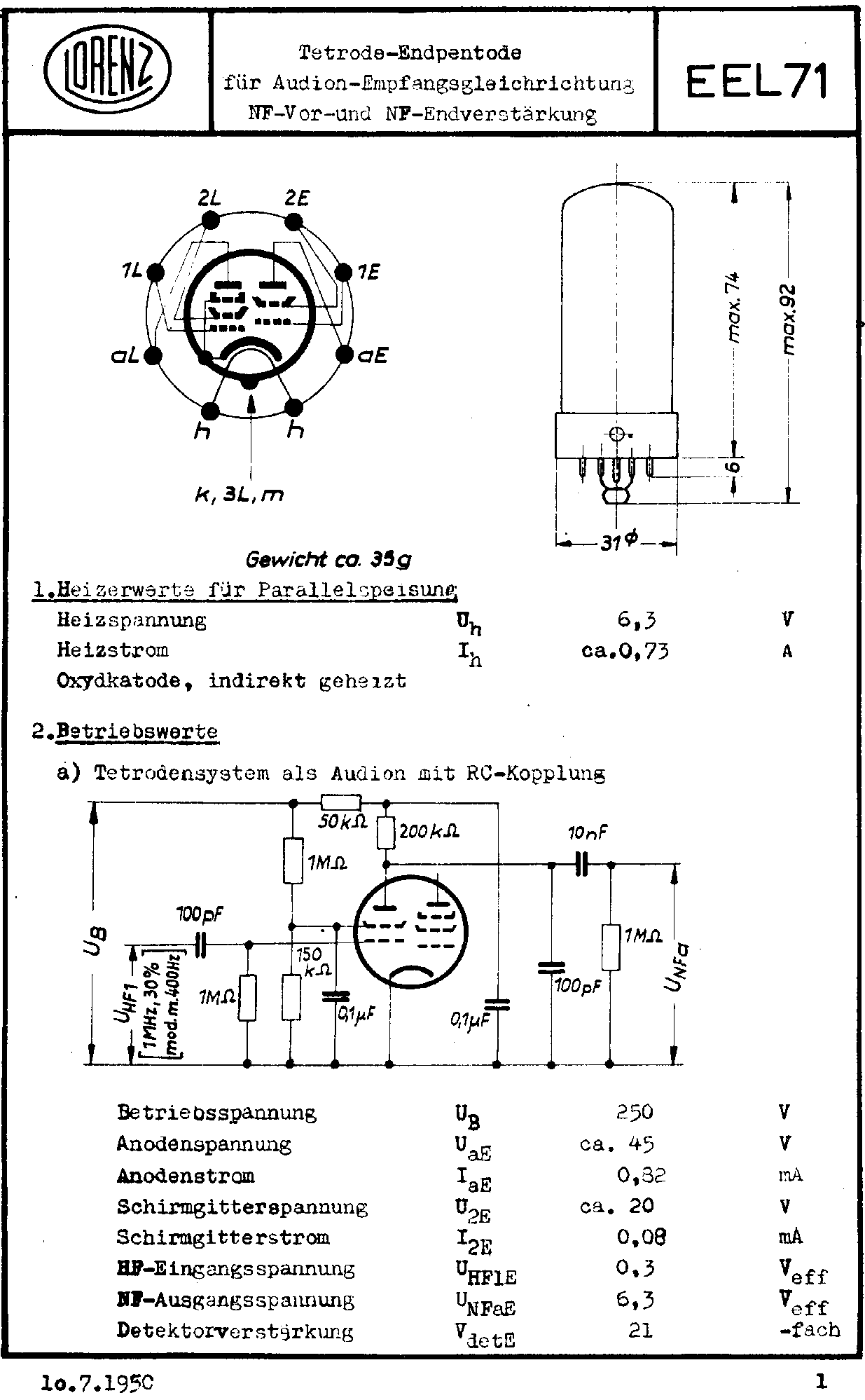 <?=EEL71?> डेटा पत्रक पीडीएफ