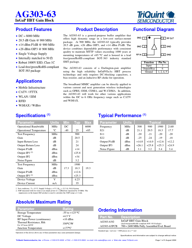 AG303-63 TriQuint Semiconductor