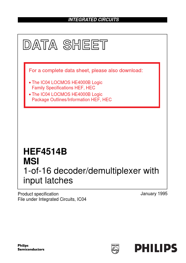 <?=HEF4514B?> डेटा पत्रक पीडीएफ