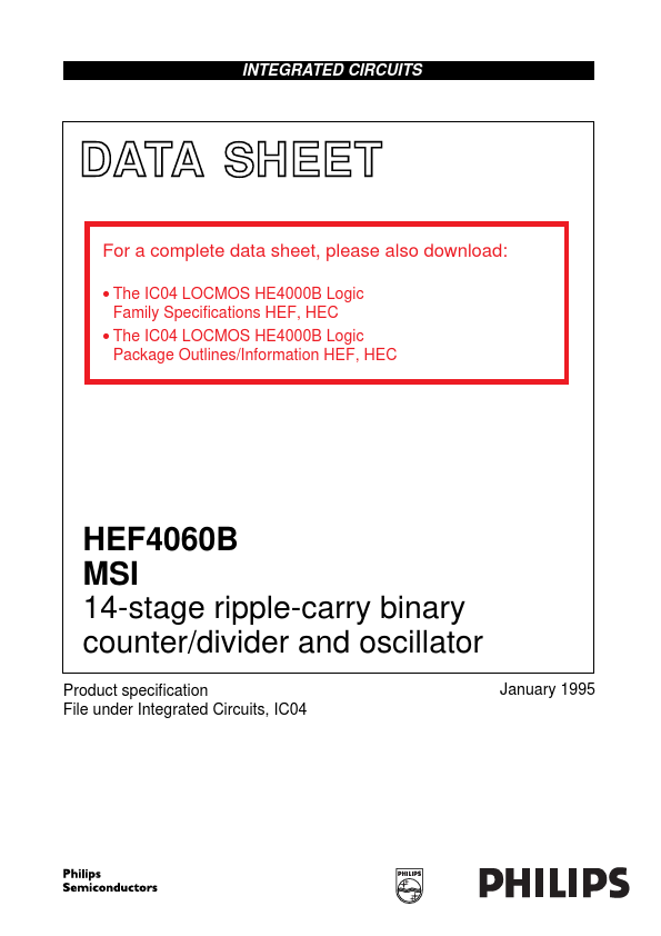 <?=HEF4060B?> डेटा पत्रक पीडीएफ