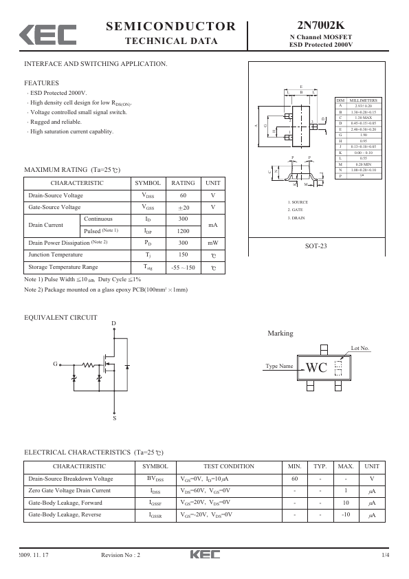 2N7002K KEC