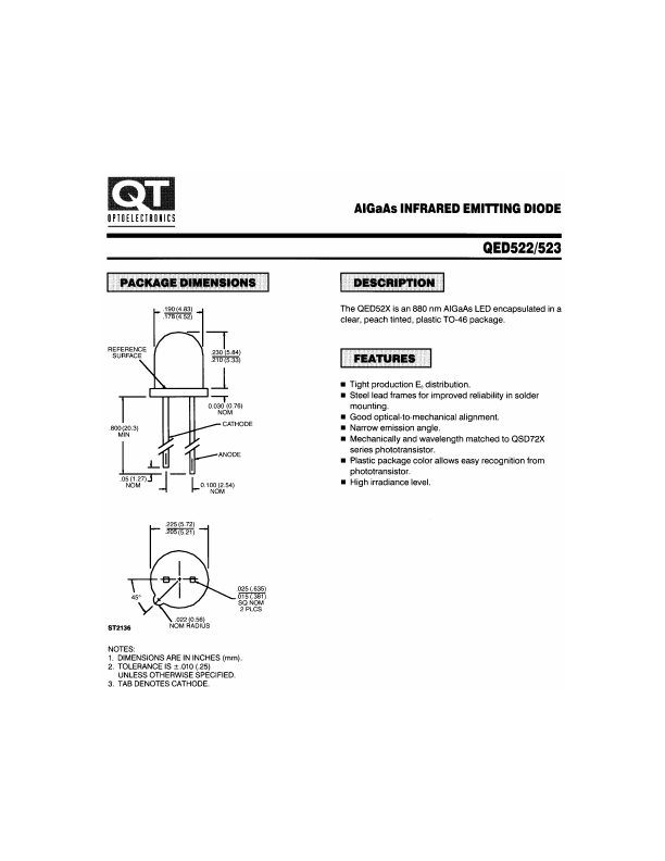 QED523 QT Optoelectronics