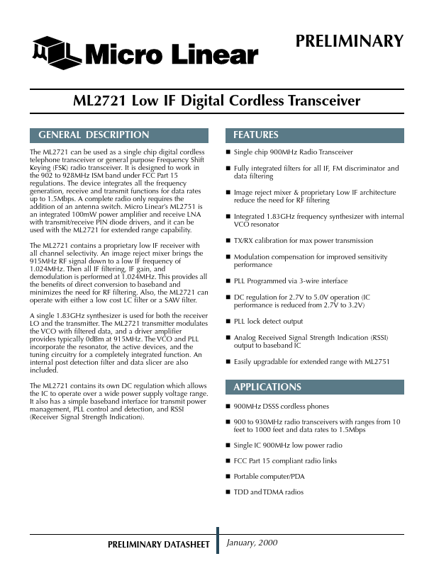 ML2721 Micro Linear
