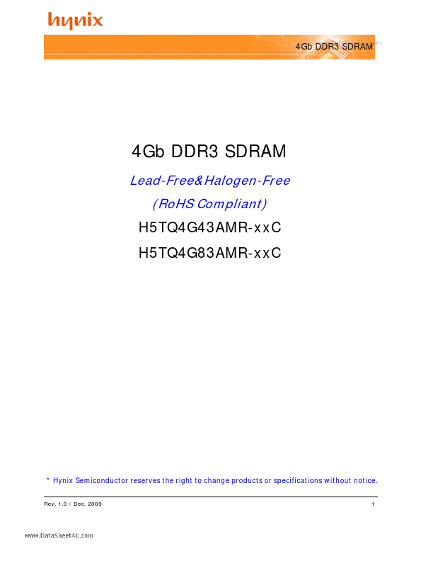 <?=H5TQ4G43AMR-xxC?> डेटा पत्रक पीडीएफ