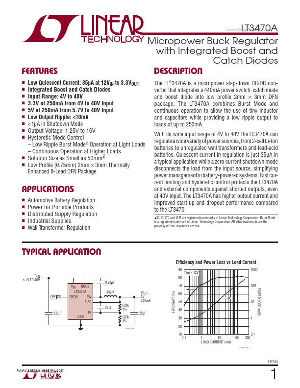 <?=LT3470A?> डेटा पत्रक पीडीएफ