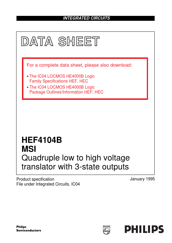 <?=HEF4104B?> डेटा पत्रक पीडीएफ