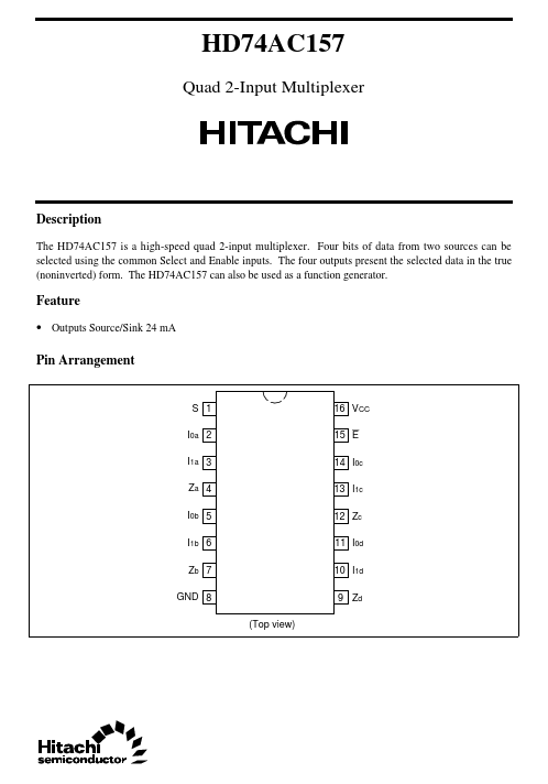 HD74AC157 Hitachi Semiconductor