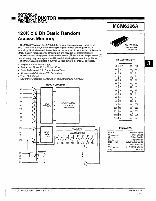 MCM6226A Motorola