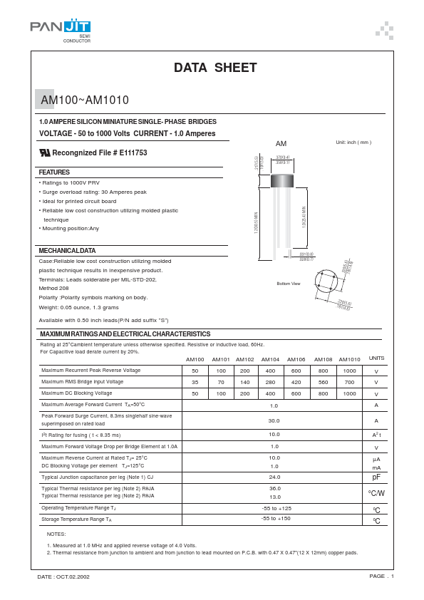 <?=AM102?> डेटा पत्रक पीडीएफ