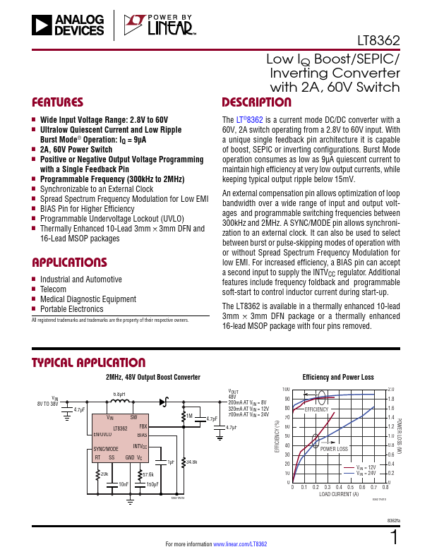 <?=LT8362?> डेटा पत्रक पीडीएफ