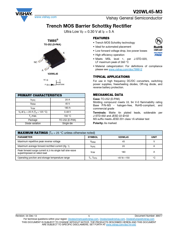 <?=V20WL45-M3?> डेटा पत्रक पीडीएफ