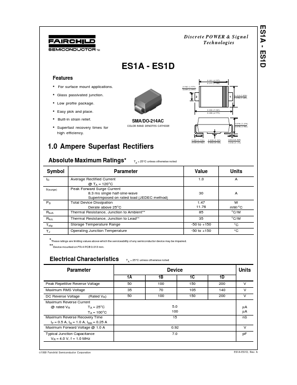 ES1A Fairchild Semiconductor