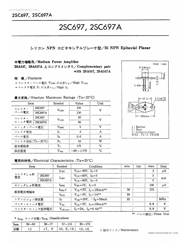 2SC697 Toshiba Semiconductor