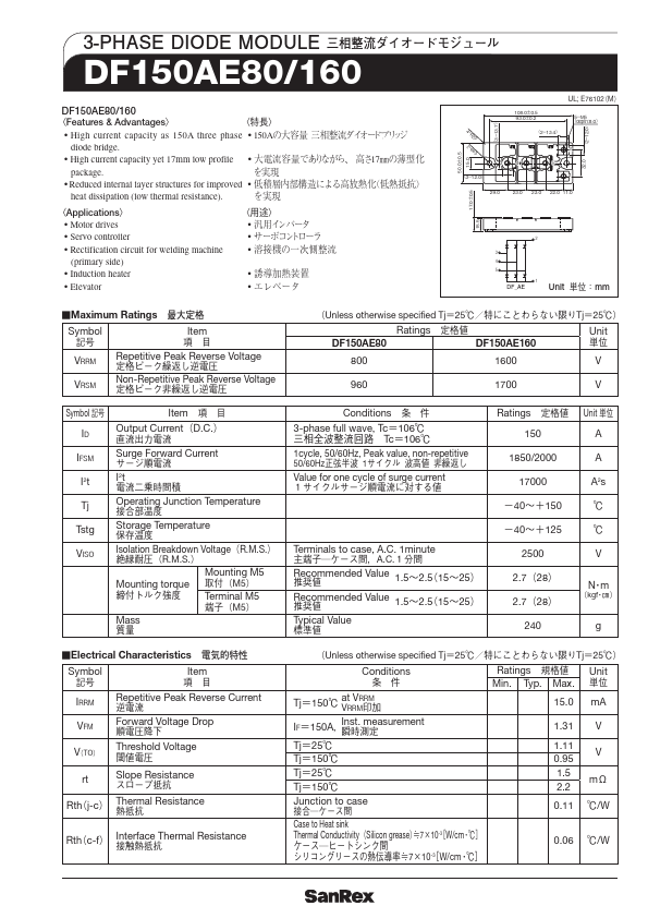 <?=DF150AE160?> डेटा पत्रक पीडीएफ