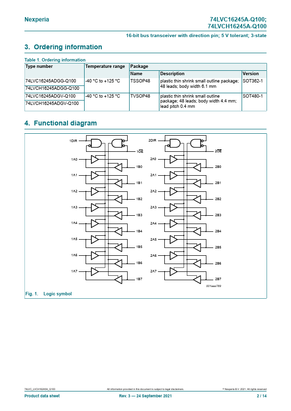 74LVCH16245A-Q100