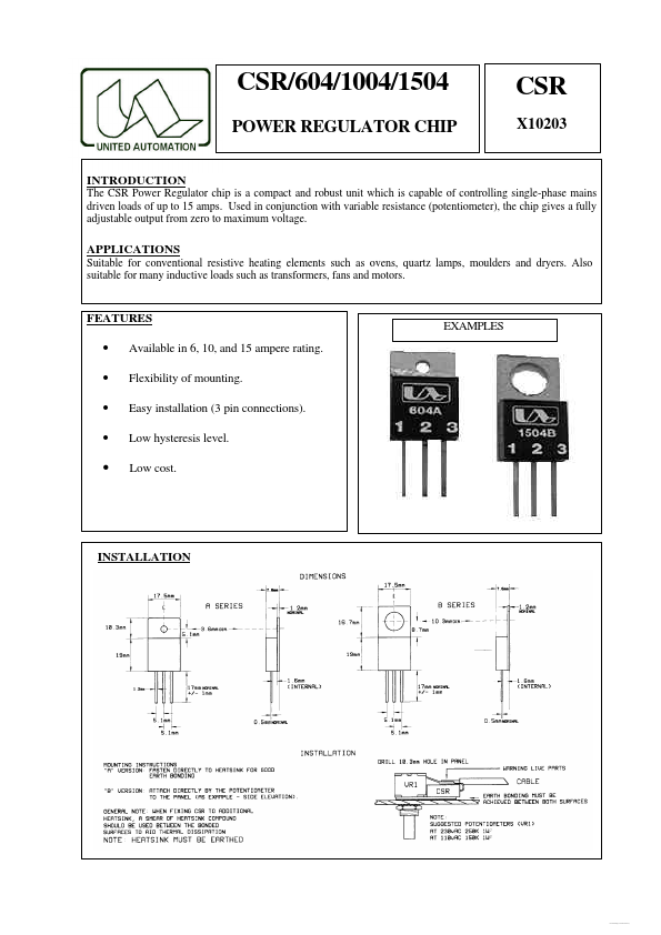 CSR1004 UNITED AUTOMATION