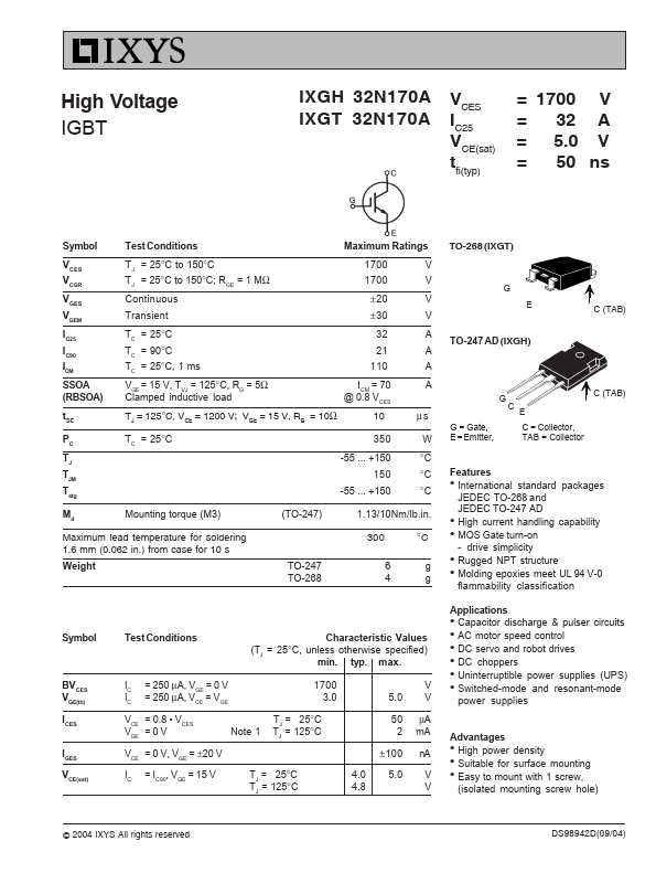 IXGT32N170A