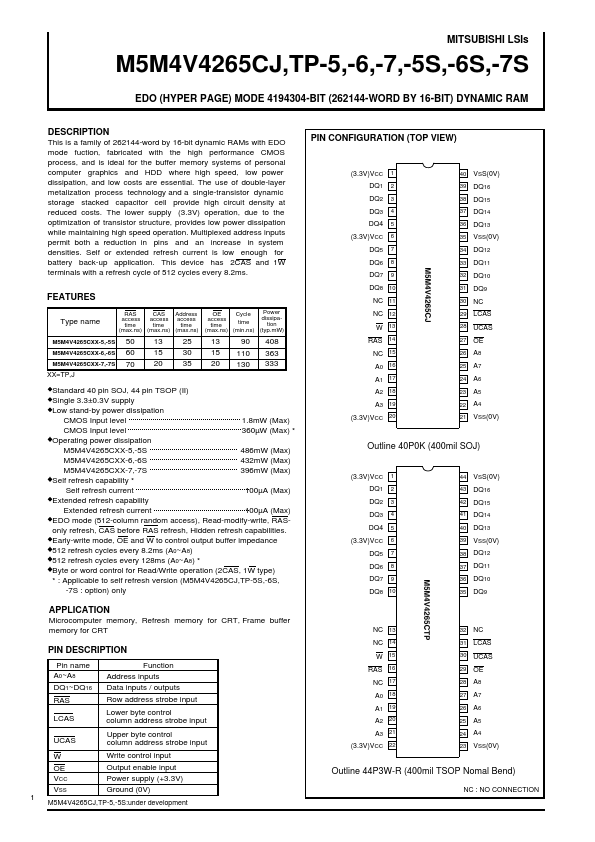 M5M4V4265CJ-7S Mitsubishi