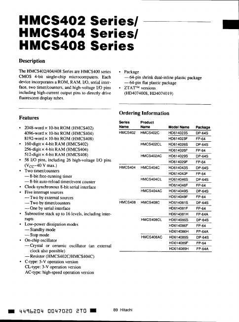 HMCS402AC Hitachi Semiconductor