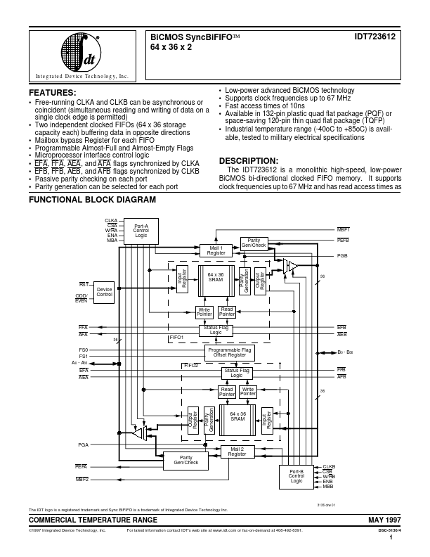 IDT723612 Integrated Device Technology