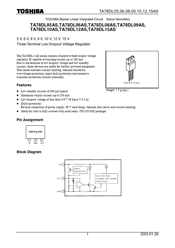 TA78DL09AS Toshiba Semiconductor