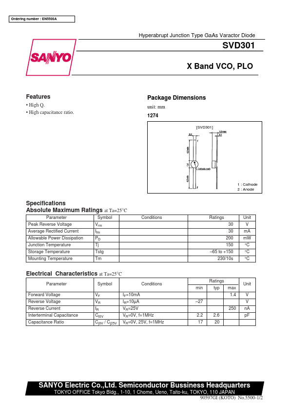 SVD301 Sanyo Semicon Device