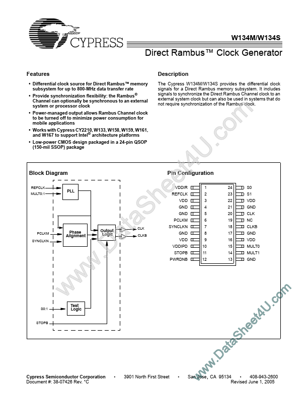 W134S Cypress Semiconductor