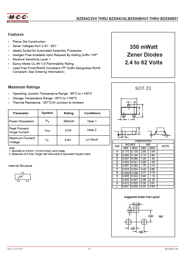 BZX84C4V7 MCC