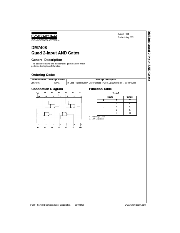 7408 Datasheet | Fairchild - Datasheetspdf.com