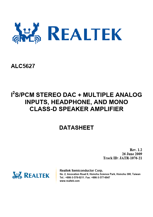 ALC5627 Realtek Microelectronics