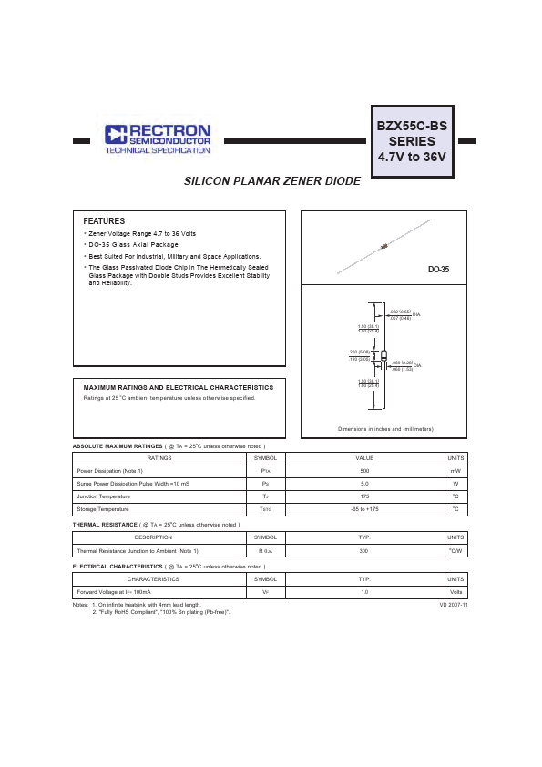 BZX55C6.2BS Rectron