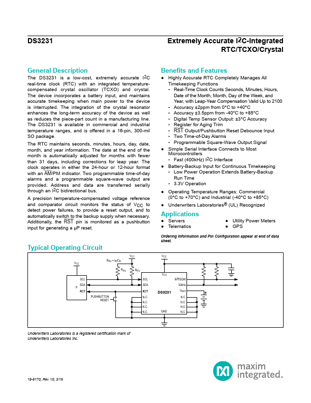 DS3231 Maxim Integrated