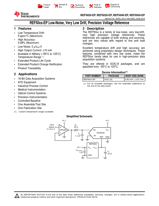 REF5040-EP Texas Instruments